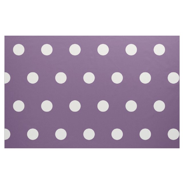 Weiße Polka-Punkte auf Pflaumen Stoff (Fat Quarter (45,7 x 55,9 cm))