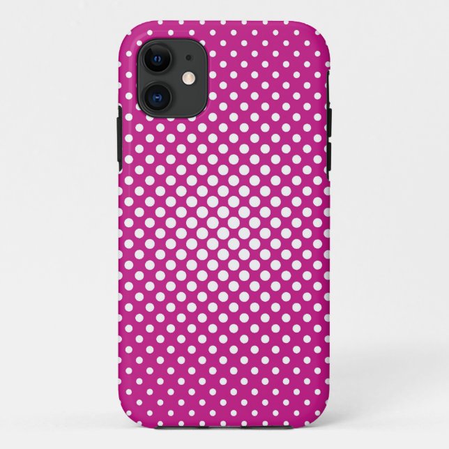 Weiße Polka Punkte auf rosa Hintergrund Case-Mate iPhone Hülle (Rückseite)