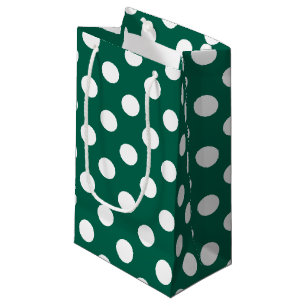Weiße Polka-Punkte auf Salbei grün Kleine Geschenktüte