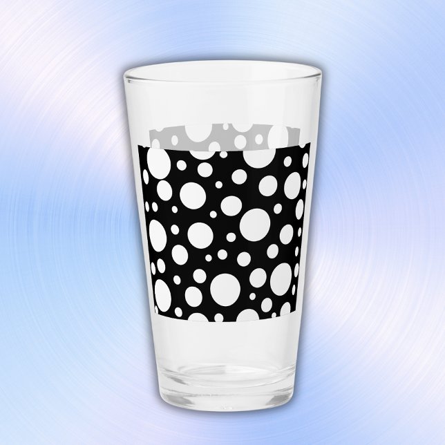 Weiße Polka Punkte auf schwarz | Glas (Von Creator hochgeladen)