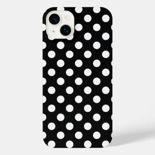 Weiße Polka Punkte auf schwarz iPhone 14 Plus Hülle
