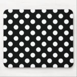Weiße Polka Punkte auf schwarz Mousepad<br><div class="desc">Weiße Polka Punkte auf schwarz</div>