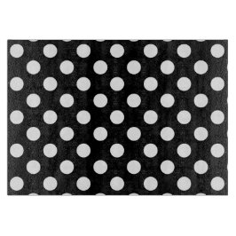 Weiße Polka Punkte auf schwarz Schneidebrett