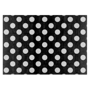 Weiße Polka Punkte auf schwarz Schneidebrett