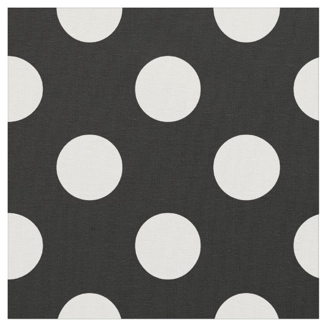 Weiße Polka Punkte auf schwarz Stoff (Nahaufnahme)