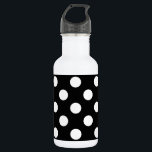 Weiße Polka Punkte auf schwarz Trinkflasche<br><div class="desc">Weiße Polka Punkte auf schwarz</div>