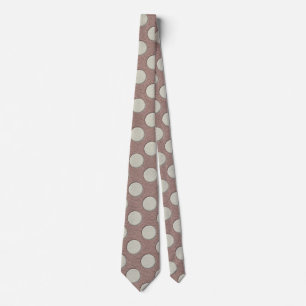 Weiße Polka-Punkte auf Taupe-Leder-Druck Krawatte