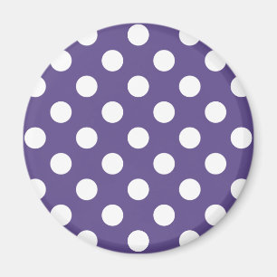 Weiße Polka-Punkte auf Ultraviolett Magnet