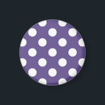 Weiße Polka-Punkte auf Ultraviolett Magnet<br><div class="desc">Pantone's Farbe des Jahres für 2018 ist ultraviolett.</div>