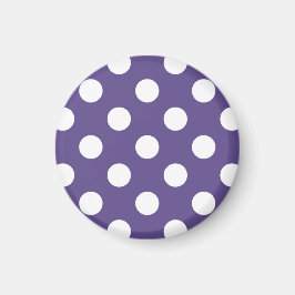 Weiße Polka-Punkte auf Ultraviolett Magnet