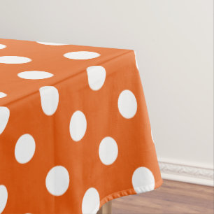 Weiße Polka-Punkte auf wild lebender Mandarine Tischdecke