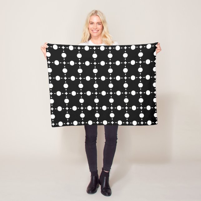 Weiße Polka-Punkte, Polka-Dot-Muster, Punkte, gepu Fleecedecke (Beispiel)