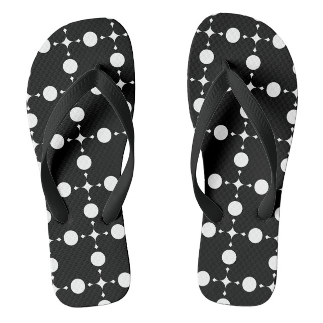Weiße Polka-Punkte, Polka-Dot-Muster, Punkte, gepu Flip Flops (Fußbett)