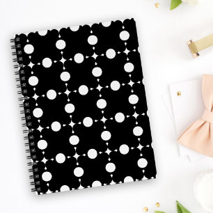 Weiße Polka-Punkte, Polka-Dot-Muster, Punkte, gepu Notizblock