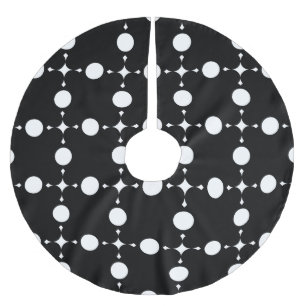 Weiße Polka-Punkte, Polka-Dot-Muster, Punkte, gepu Polyester Weihnachtsbaumdecke