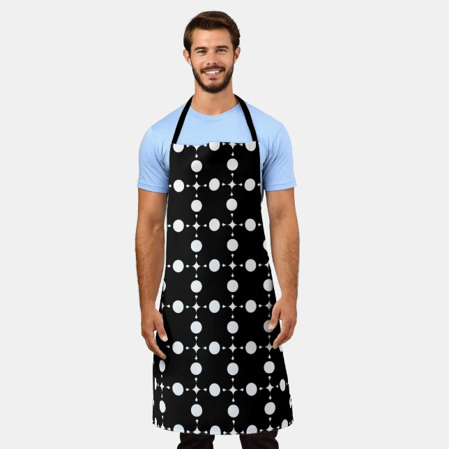 Weiße Polka-Punkte, Polka-Dot-Muster, Punkte, gepu Schürze (Getragen)