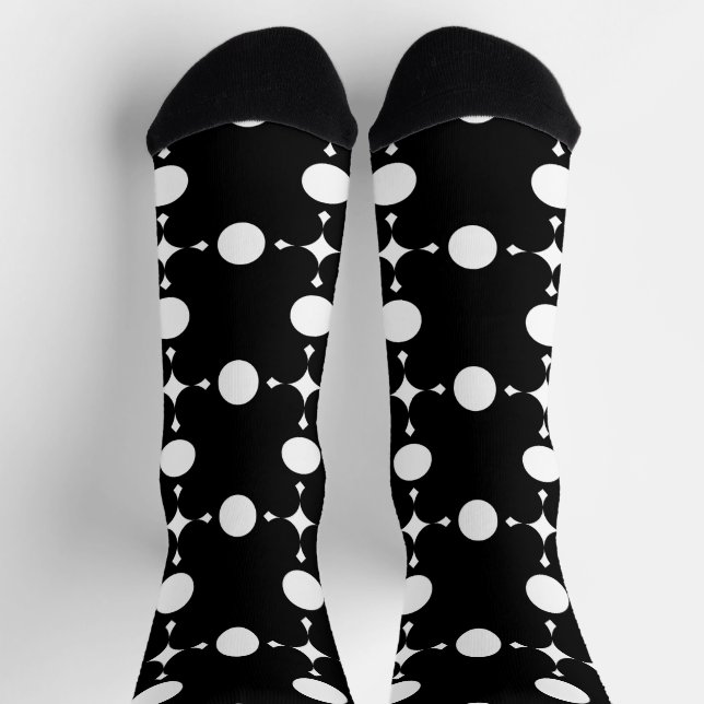 Weiße Polka-Punkte, Polka-Dot-Muster, Punkte, gepu Socken (Oben)