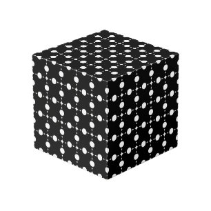 Weiße Polka-Punkte, Polka-Dot-Muster, Punkte, gepu Würfel