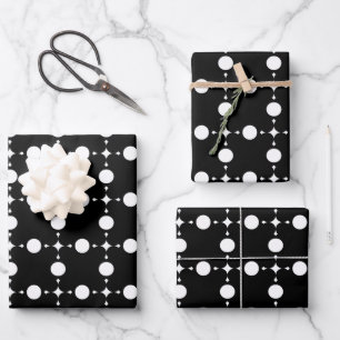 Weiße Polka-Punkte, Polka-Punkt-Muster, Punkte, Ge Geschenkpapier Set