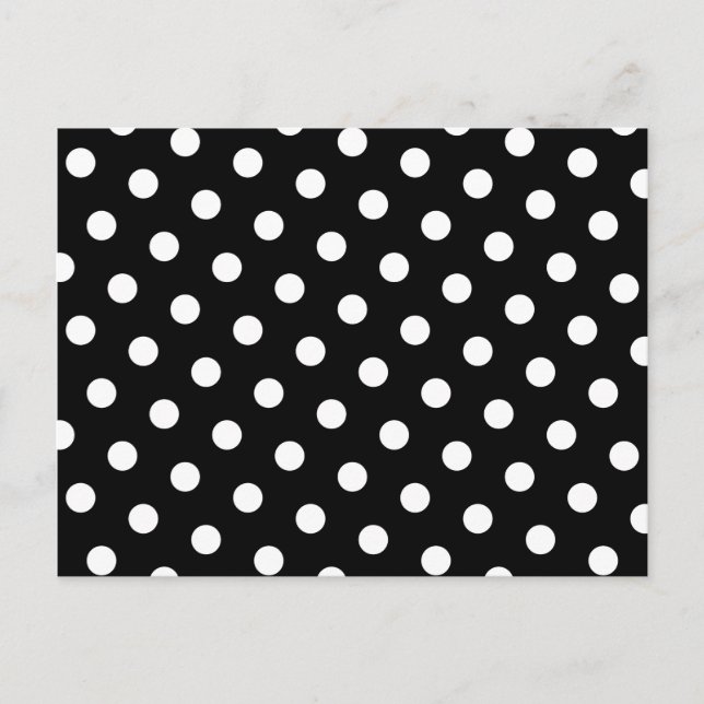 Weiße Polka-Punkte Postkarte (Vorderseite)