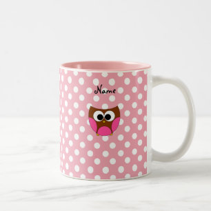 Weiße Polkapunkte des personalisierten Zweifarbige Tasse