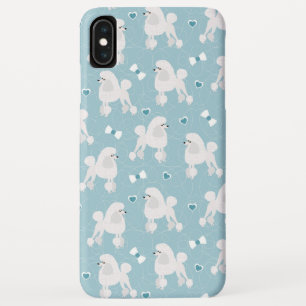 Weiße Poodles und Bows Muster Blau Case-Mate iPhone Hülle