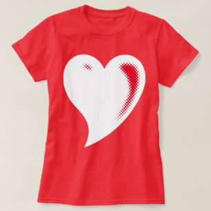 Weiße Pop-Art-Herz T-Shirt