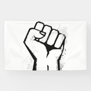 Weiße Protestfaust Banner