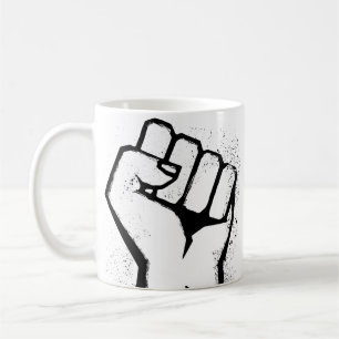 Weiße Protestfaust Kaffeetasse
