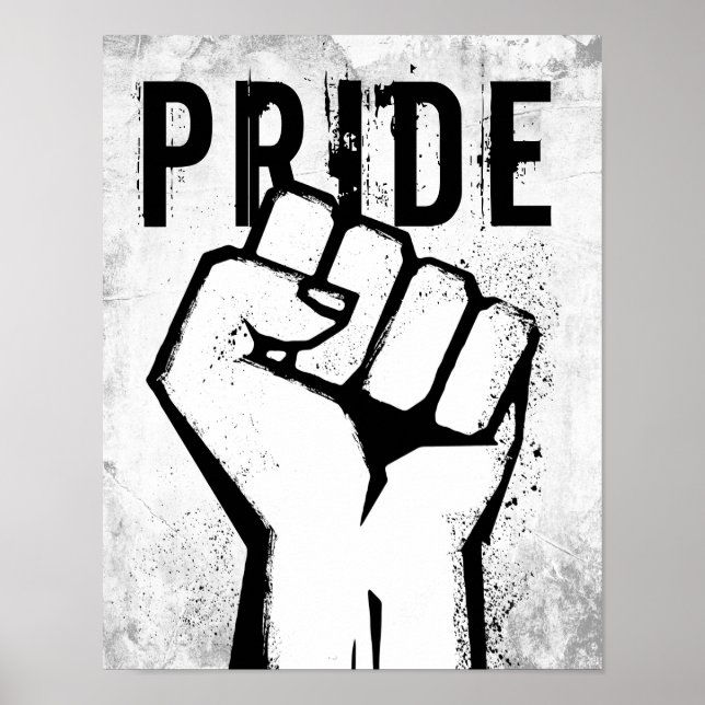 Weiße Protestfaust Poster (Vorne)