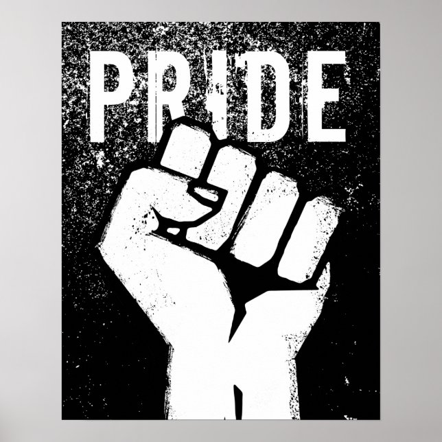 Weiße Protestfaust Poster (Vorne)