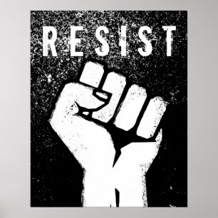 Weiße Protestfaust Poster
