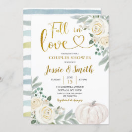 Weiße Pumpkin Fall in Liebe Couple Dusche Einladung