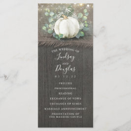 Weiße Pumpkin-Hochzeitsprogramme für Rustikales La Programm