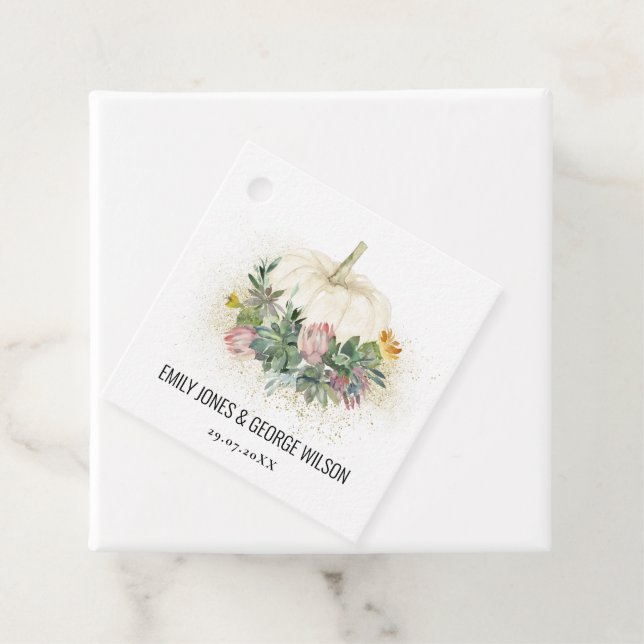 WEISSE PUMPKIN PINK PROTEA ERFOLGREICH FAUNA WEDD GESCHENKANHÄNGER (Beispiel)