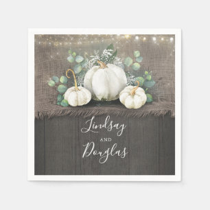 Weiße Pumpkins Rustikale Hochzeit im Herbst Serviette