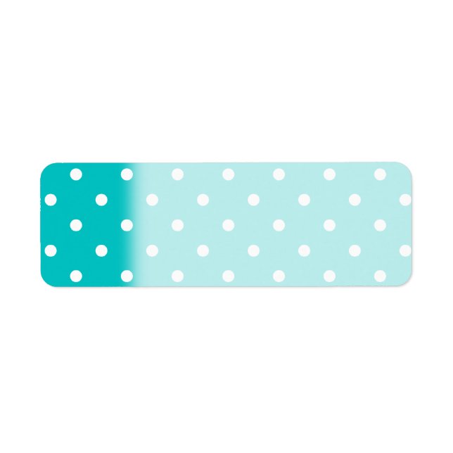 Weiße Punkte, Aquamarines Polka Dot Muster. (Vorne)