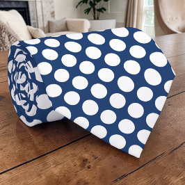 Weiße Punkte auf blauem Maßanzug Krawatte