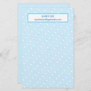 Weiße Punkte auf Custom Blue Stationery Briefpapier