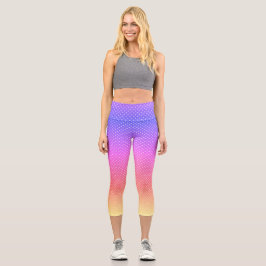 Weiße Punkte auf Farbbändern Capri Leggings
