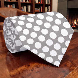 Weiße Punkte auf grauer Anpassung Krawatte