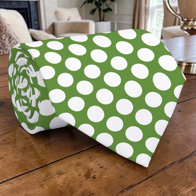 Weiße Punkte auf grünem Maßanzug Krawatte (Von Creator hochgeladen)