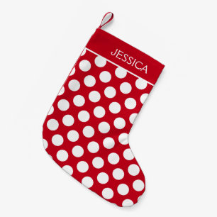 Weiße Punkte auf rotem Hintergrund Kleiner Weihnachtsstrumpf