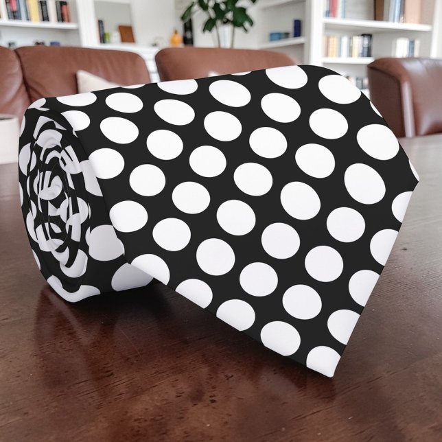 Weiße Punkte auf schwarzer benutzerdefinierter Aus Krawatte (Von Creator hochgeladen)