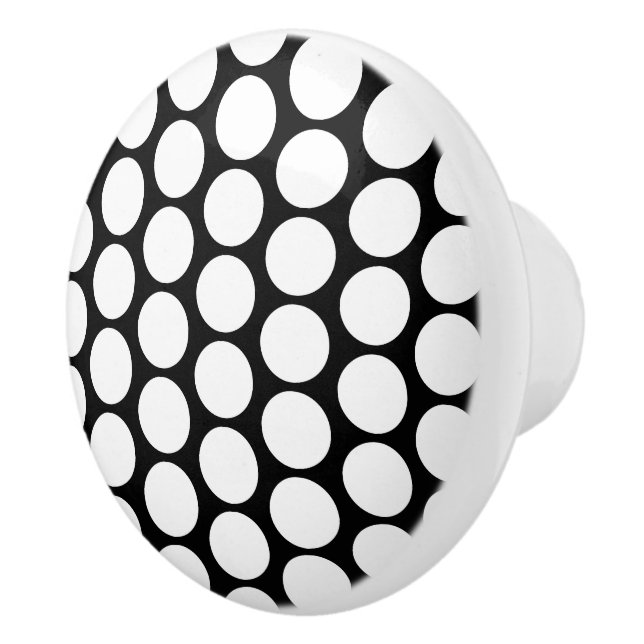 Weiße Punkte-Design Keramikknauf (Rechts)
