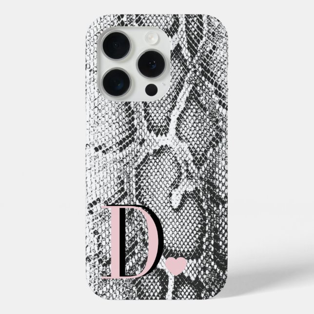 Weiße Python-Schlangenhaut - Reich Elegant Monogra Case-Mate iPhone Hülle (Rückseite)