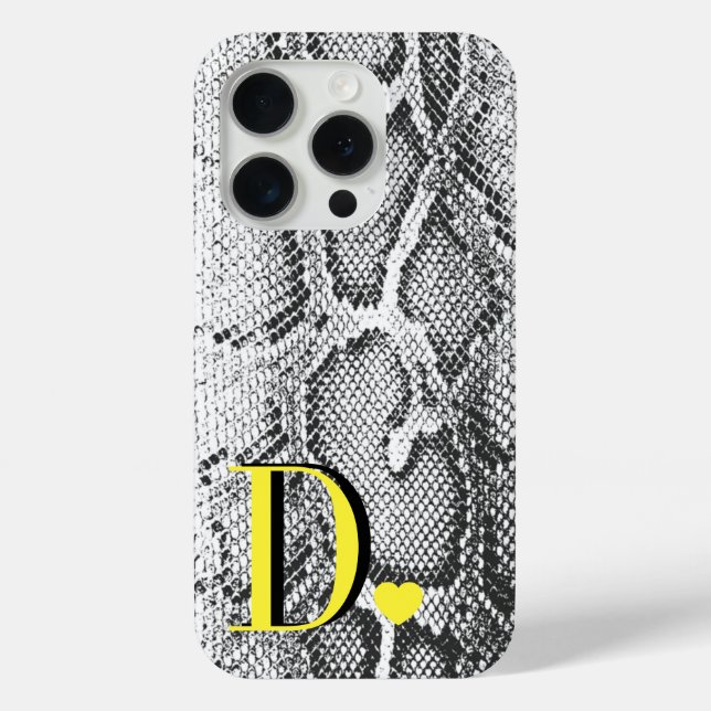 Weiße Python-Schlangenhaut - Reich Elegant Monogra Case-Mate iPhone Hülle (Rückseite)