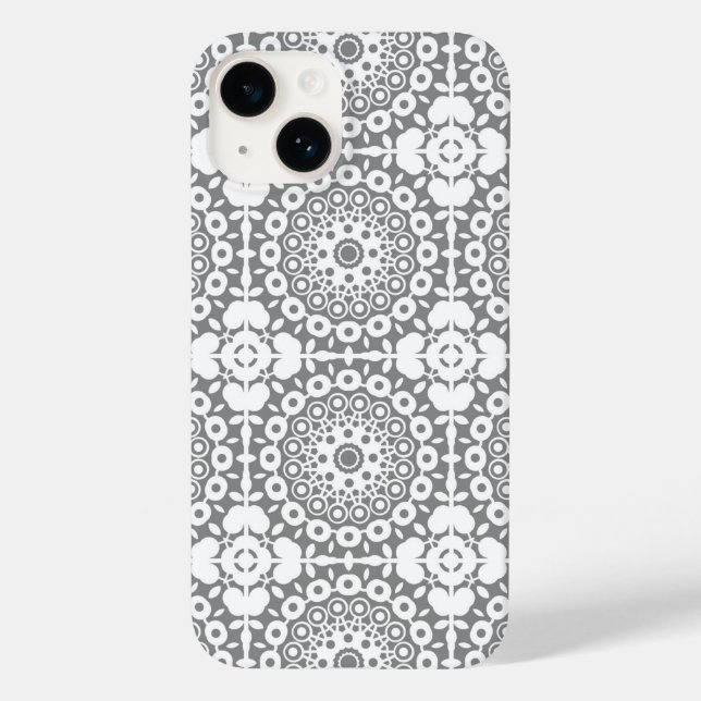 Weiße Quadrate auf hellgrauem Hintergrund Case-Mate iPhone Hülle (Rückseite)