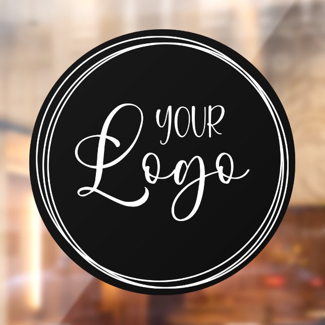 Weiße Ränge für Ihr Firmenlogo Schwarz Fensteraufkleber (Blatt 2)