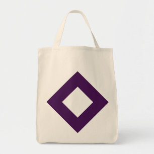 Weiße Raute, Fette violette Umrandung Tragetasche